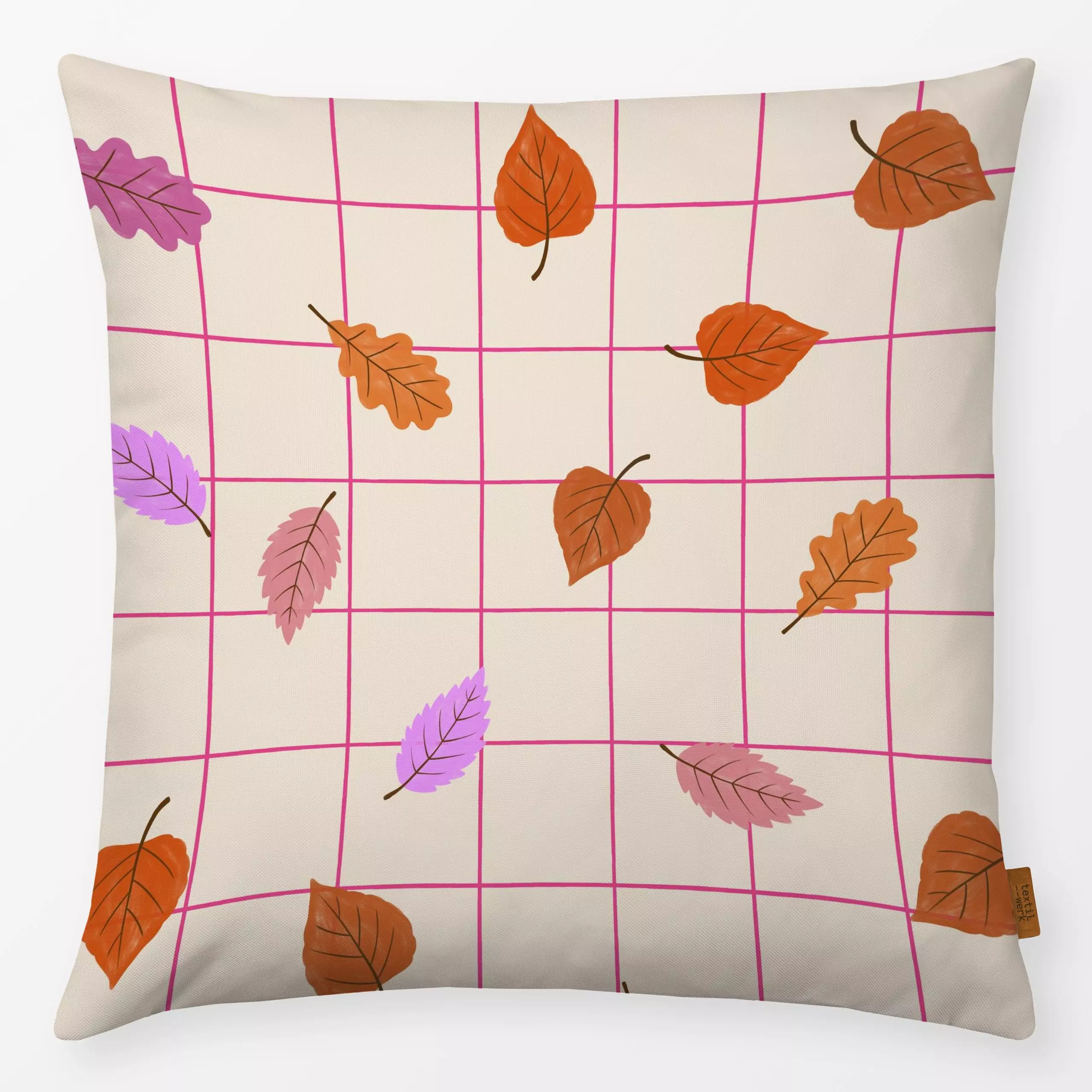 Kissen Checks Herbstblätter - Herbst, Symbole & Muster, Pflanzen & Botanik - von „Studio Kesse"