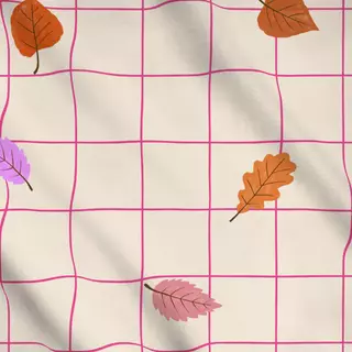 Meterware Checks Herbstblätter