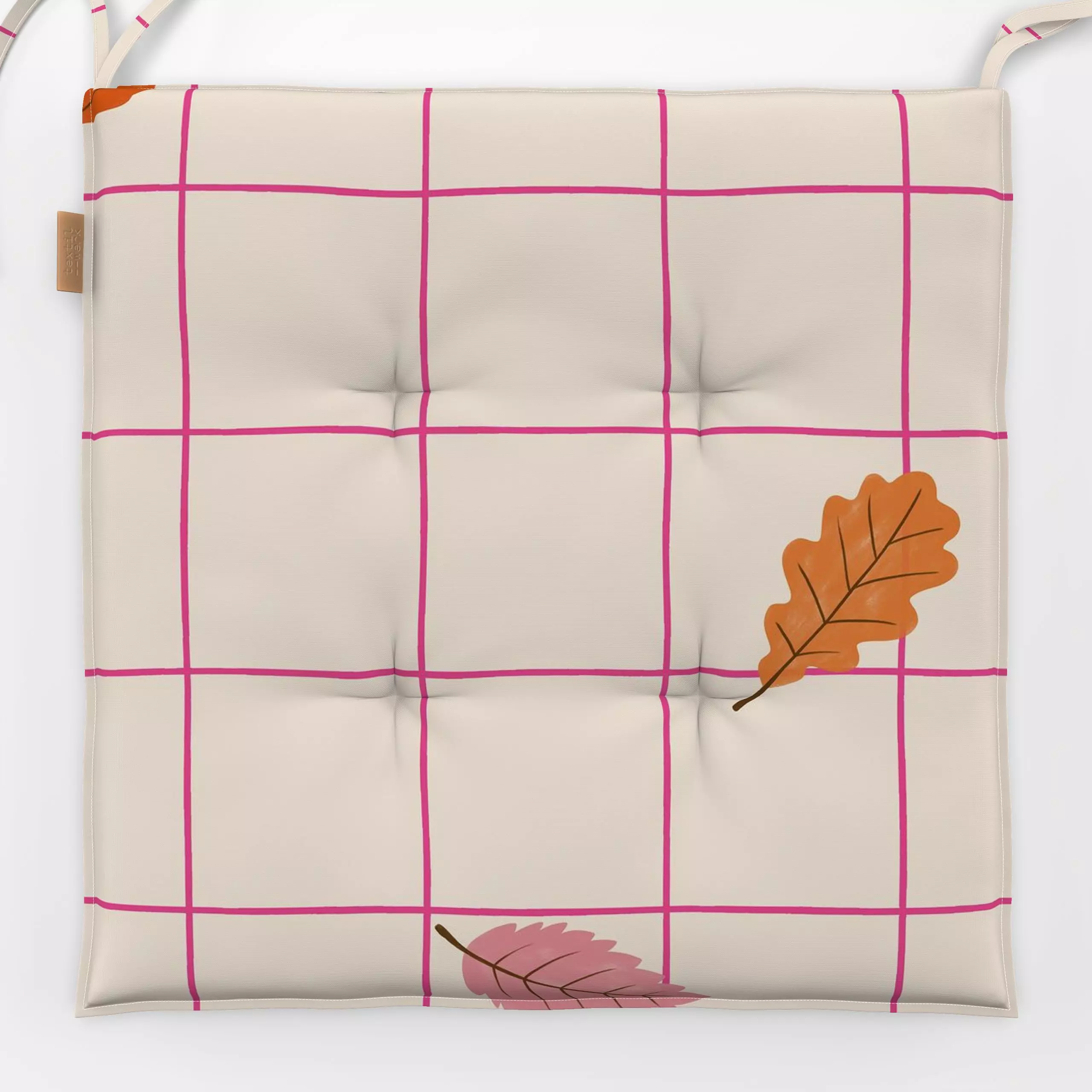 Sitzkissen Checks Herbstblätter - Herbst, Symbole & Muster, Pflanzen & Botanik - von „Studio Kesse"