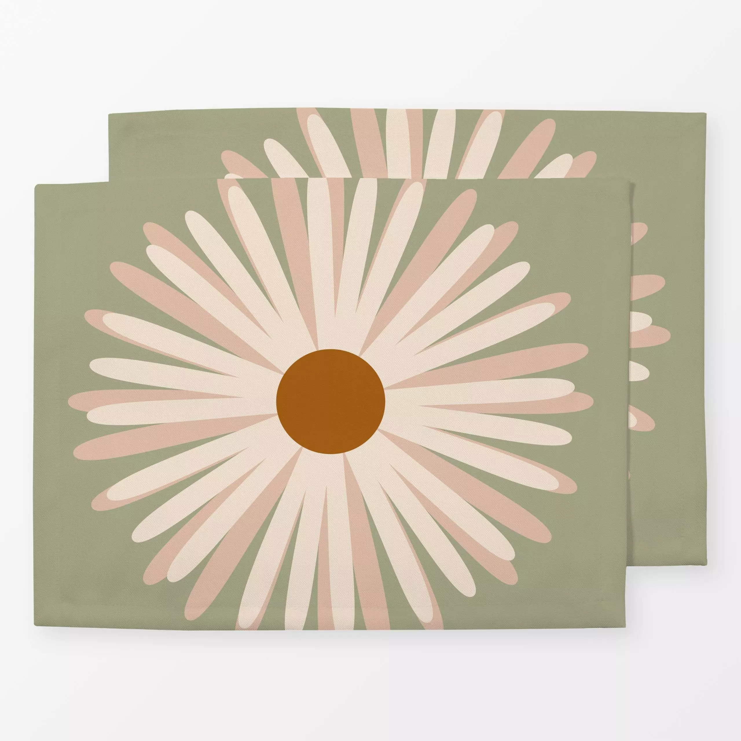 Tischset Kamille - Herbst - von „Julia Schumacher"; altrosa, Blüten, Kamille, grafisch, floral, Salbei, ocker, kreis, julias...