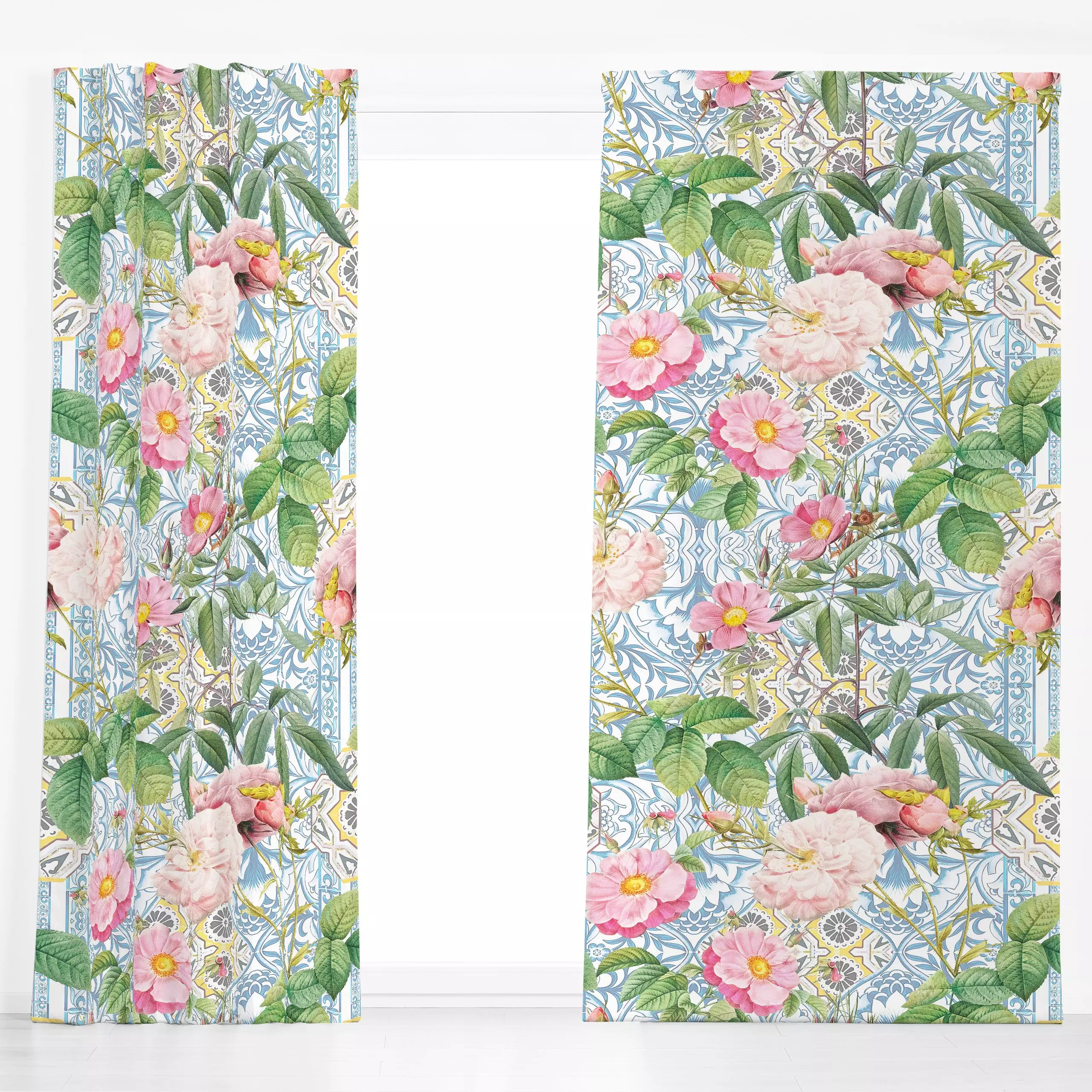 Dekovorhang Heißer Mittelmeer Sommer - Blumen & Florales, Symbole & Muster - von „Uta Naumann"; boho, Garten, Sommer, vintag...