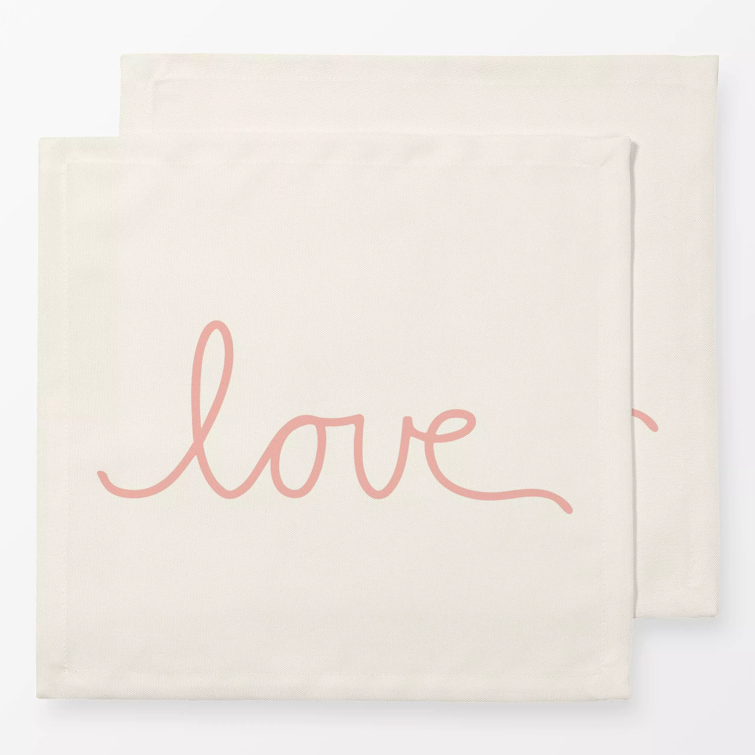 Servietten Love Wendekissen beige rosa - Liebe, Romantik & Pride, Sprüche & Schriftzüge, Anlässe - von „Kathrin Woo"; Love, ...