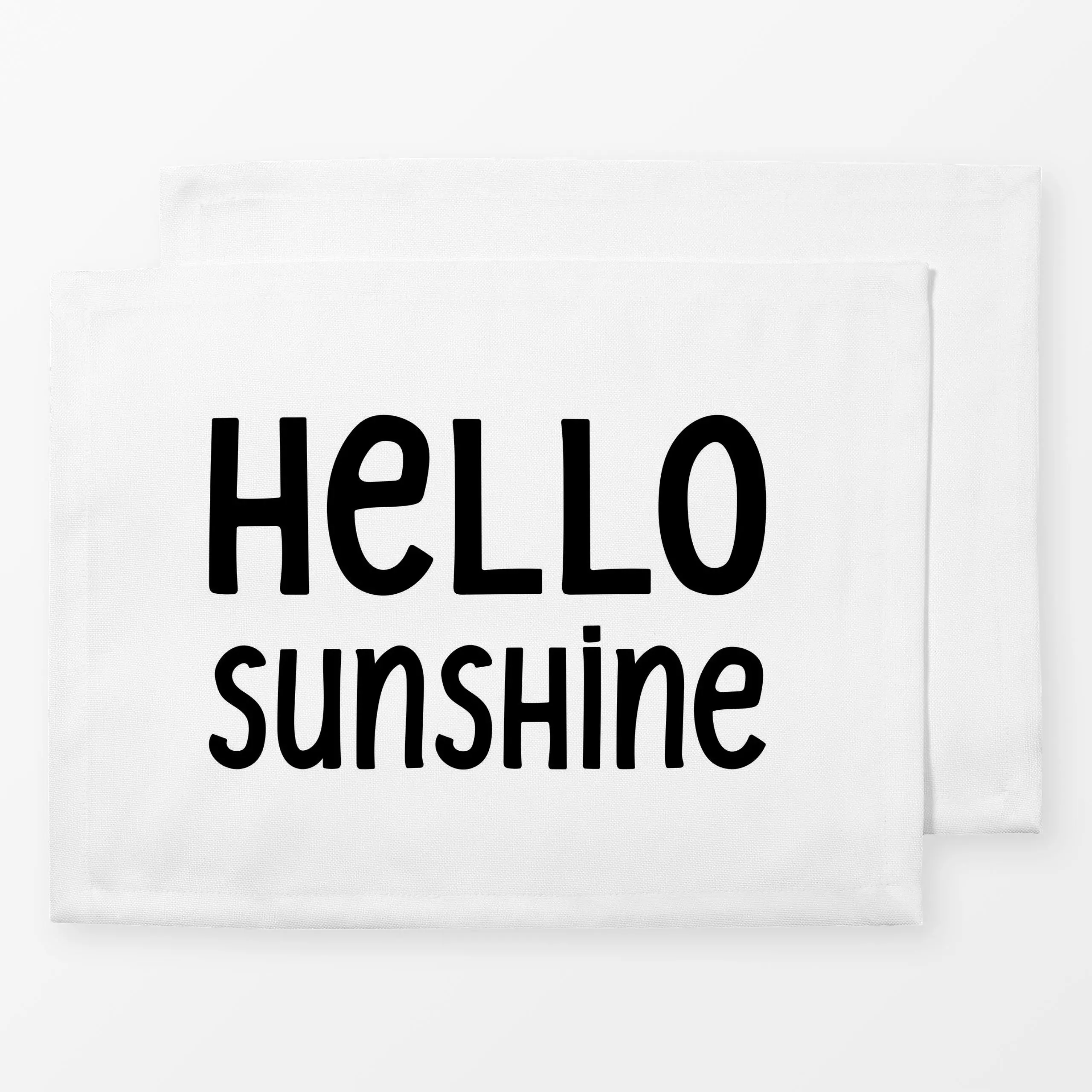 Tischset Hello Sunshine schwarzweiß, Spruch, fürs Kinderzimmer, von Kathrin Woo