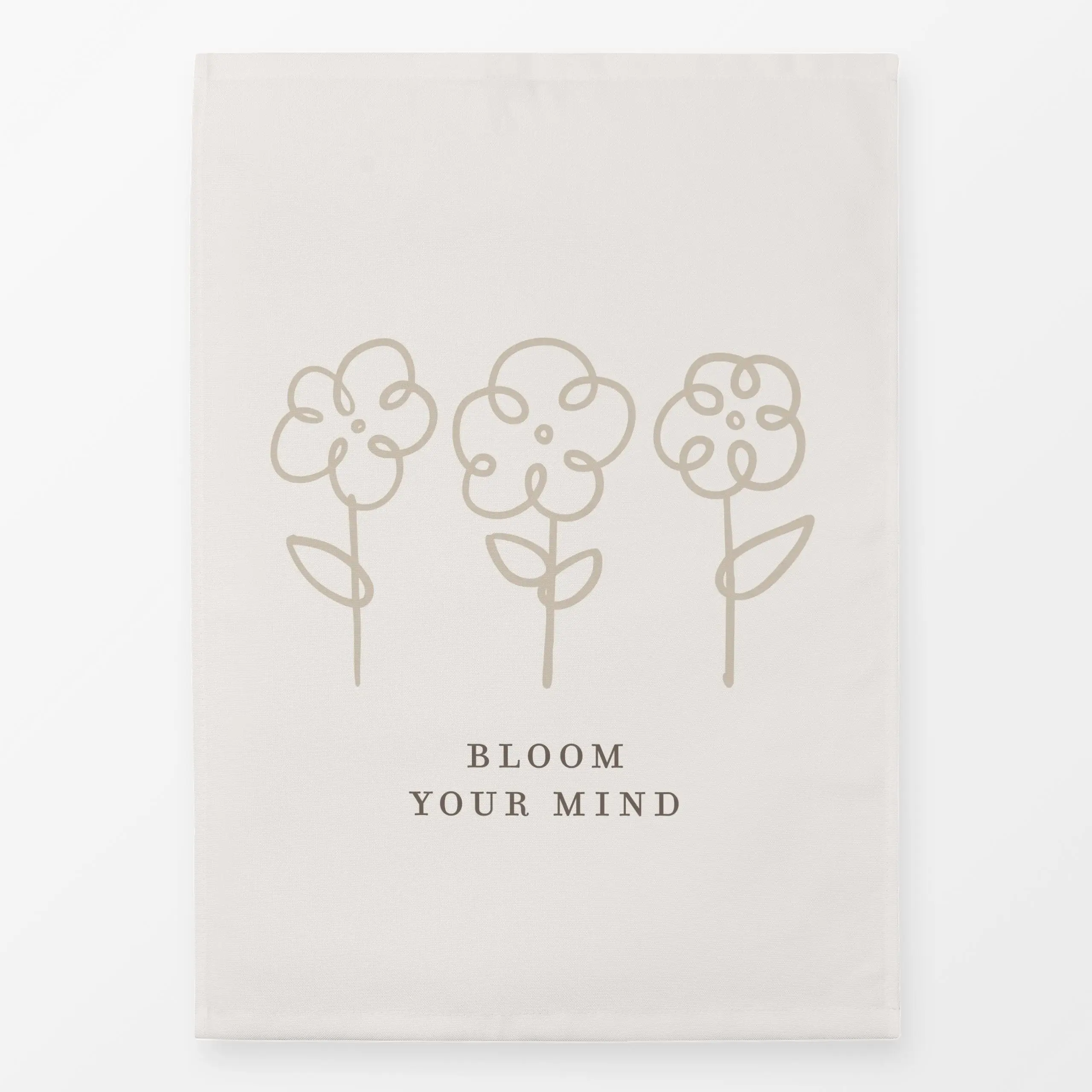 Geschirrtücher Bloom Your Mind beige - Blumen & Florales, Frühling - von „Kruth Design"; Blumen, geschenkidee, Spruchkissen,...