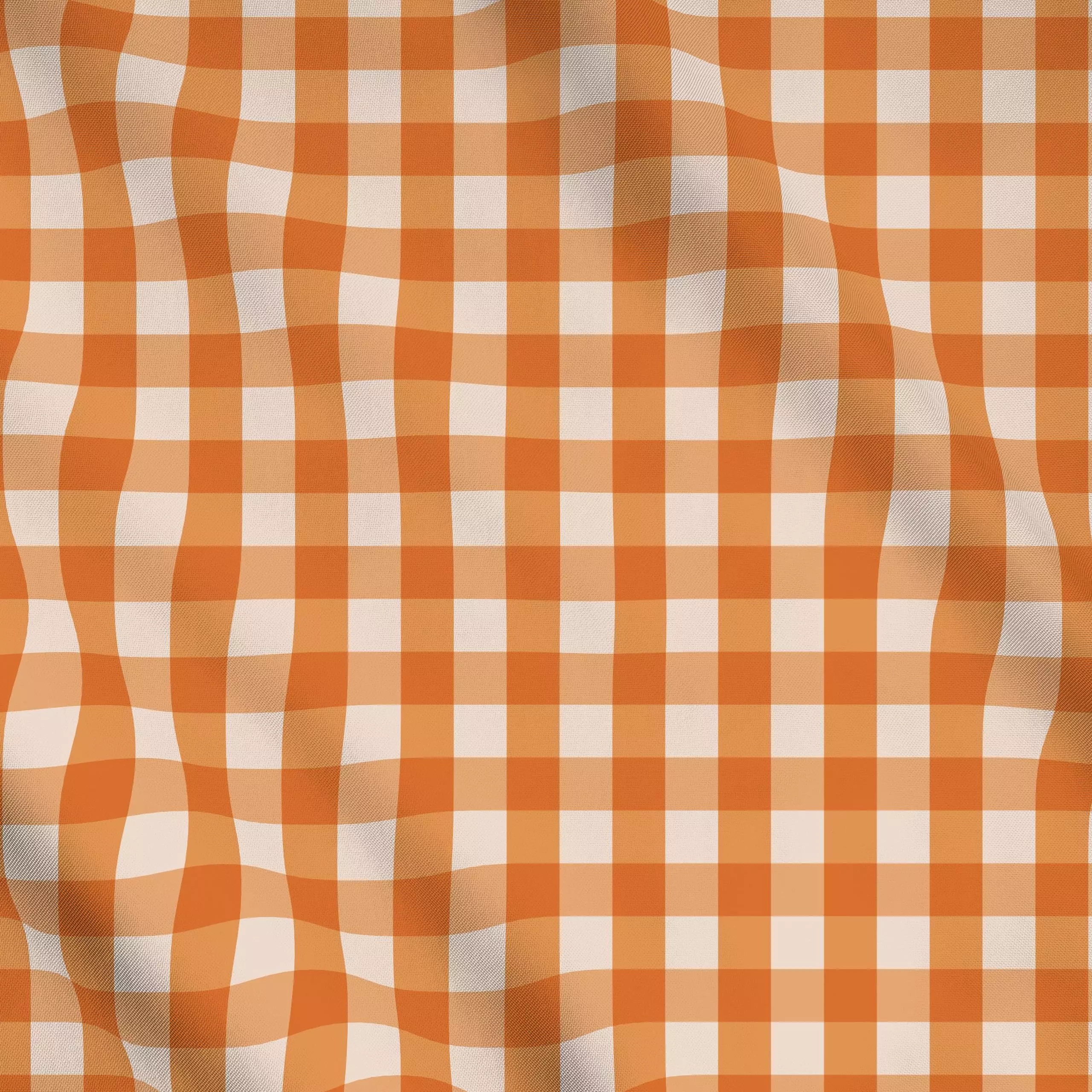 Meterware Gingham Karo Orange - Herbst, Symbole & Muster, Retro & Vintage - von „Mareen Heinz"; Retro, Orange, Karo, Herbst,...