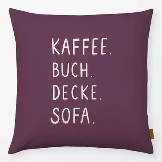Kissen Kaffee Buch Decke Sofa Pflaume