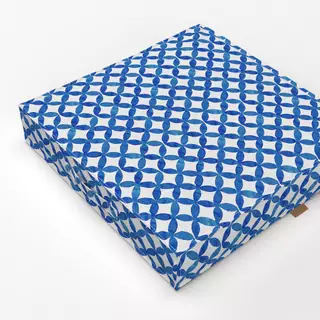 Bodenkissen Circular Blau Weiss