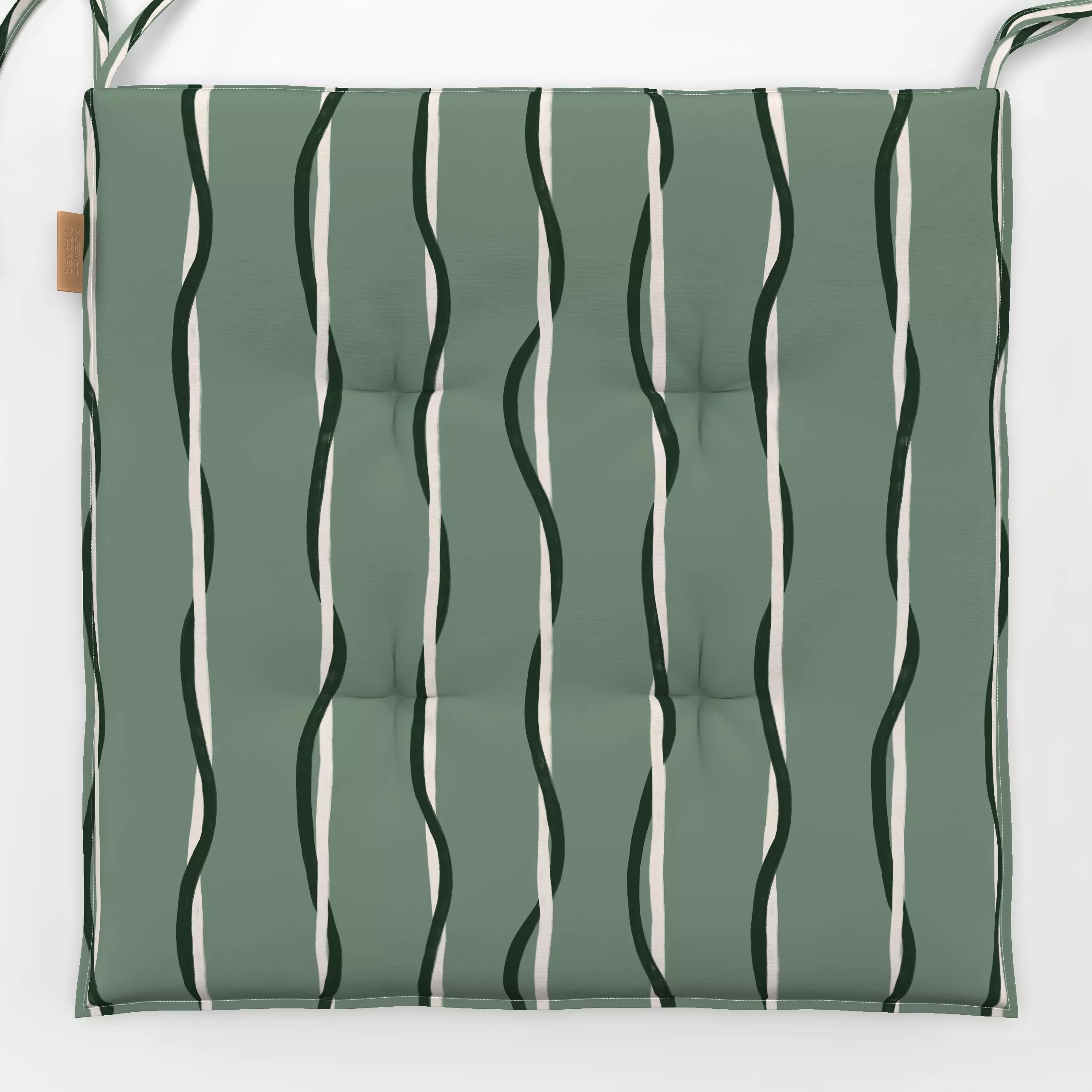 Sitzkissen Ribbon Streifen Grün - Weihnachten, Symbole & Muster - von „Sophie Augustin Illustration"; Muster, Streifen, Weih...