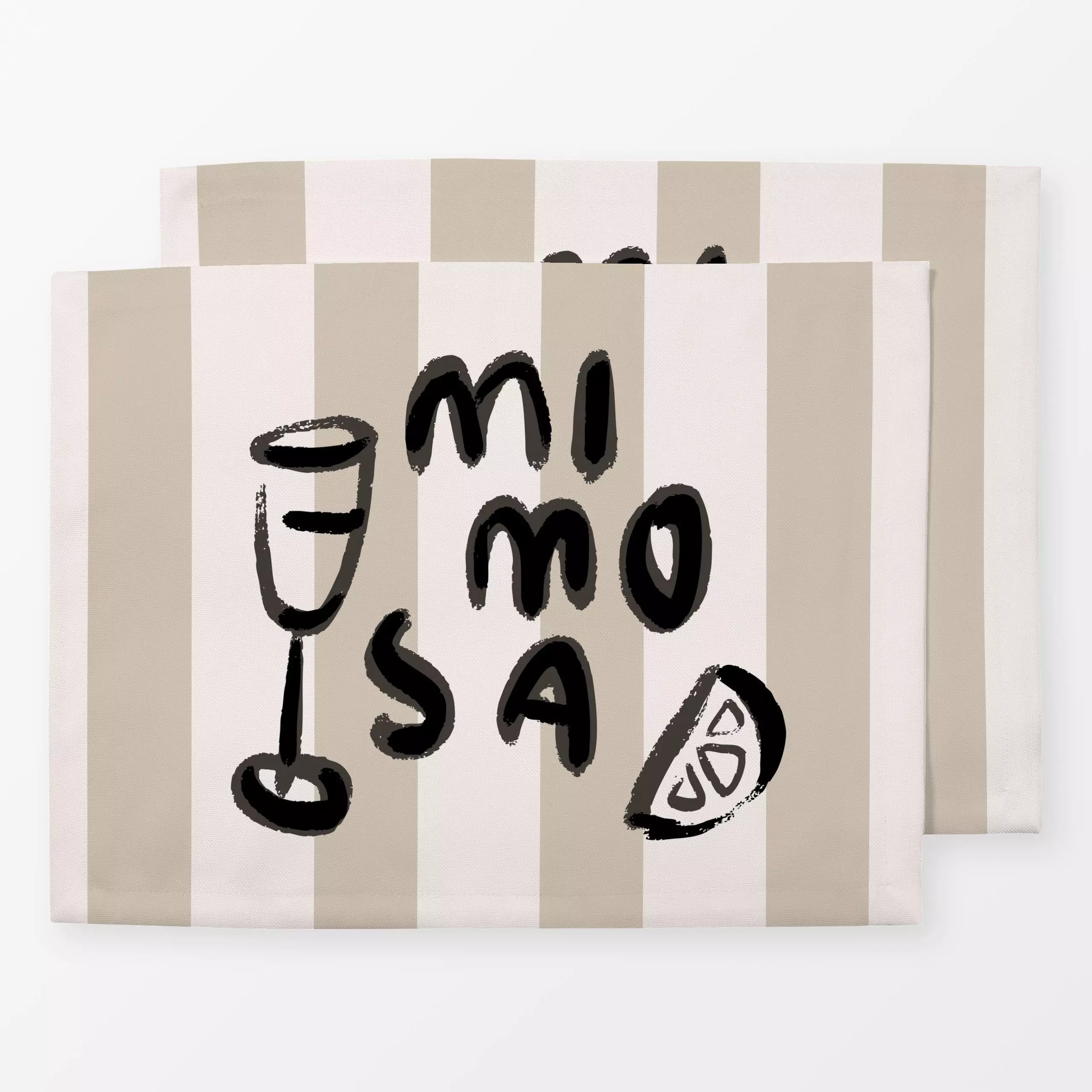 Tischset MIMOSA beige, Spruch, Essen & Trinken, Sommer, von Kruth Design
