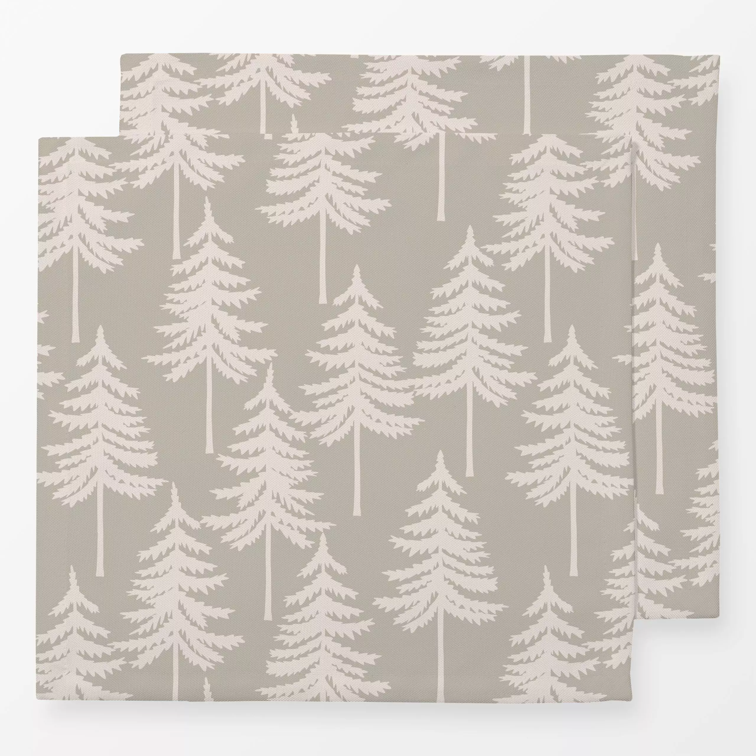 Servietten Winterwald Weihnachten beige - Weihnachten, Pflanzen & Botanik - von „Studio Kesse"; Bäume, Tanne, Wald, Tannenba...