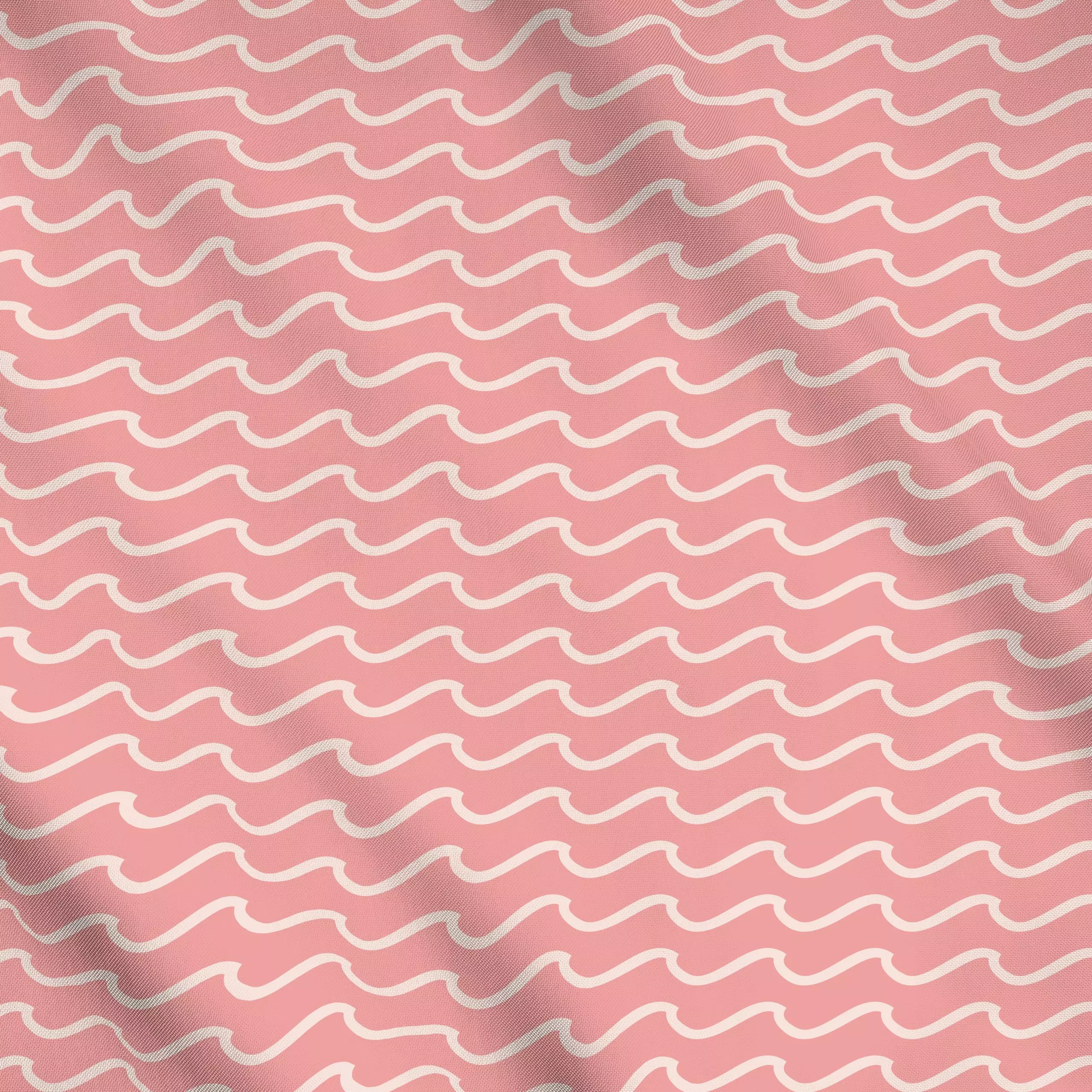 Meterware Wellen Muster rosa koralle, gemustert, Sommer, von Kathrin Woo