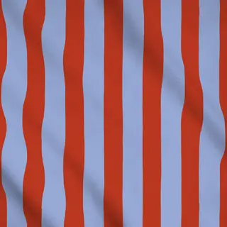 Meterware Streifen blau rot