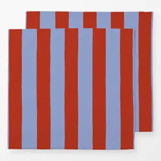 Servietten Streifen blau rot