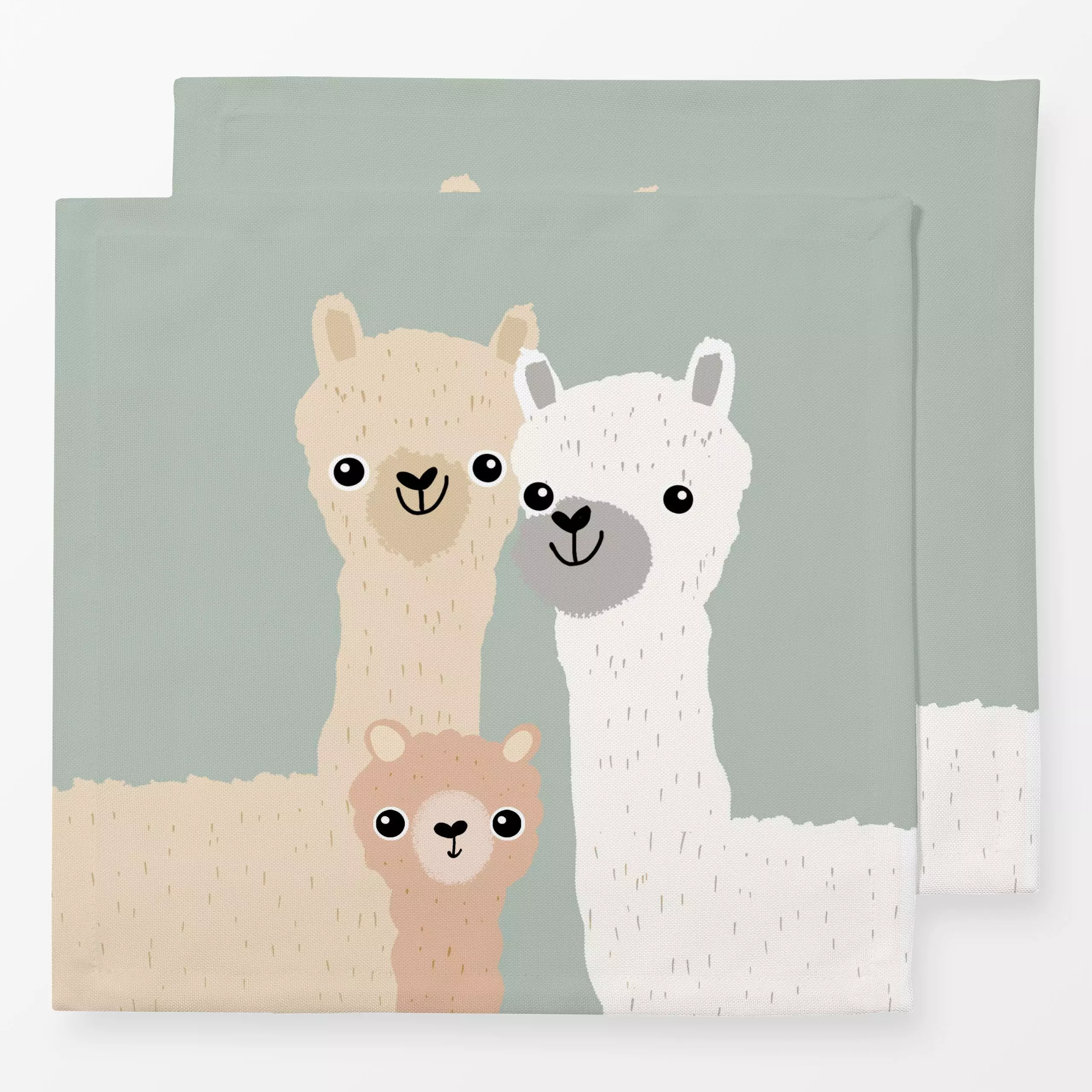 Servietten Alpaka Familie - Kinderzimmer & Motive für Kinder, Tiere - von „Julia Reyelt"; boho, Kinder, Family, Alpaka, Tier...