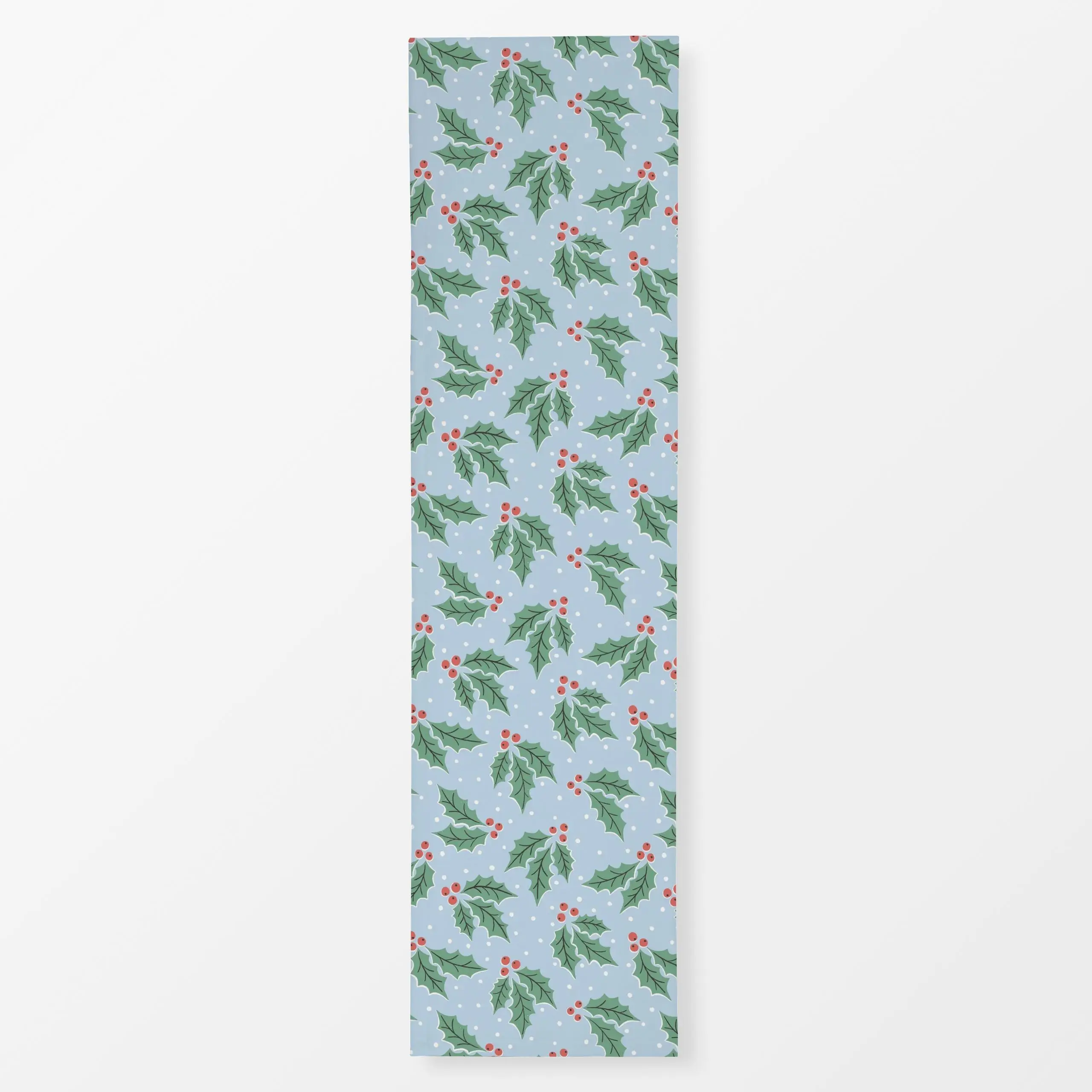 Tischläufer tossed holly - green and blue - Weihnachten - von „Vivian Hasenclever"; Weihnachten, Mistelzweig, Weihnachtsdeko...