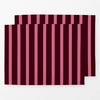 Tischset Stripes berry and pink