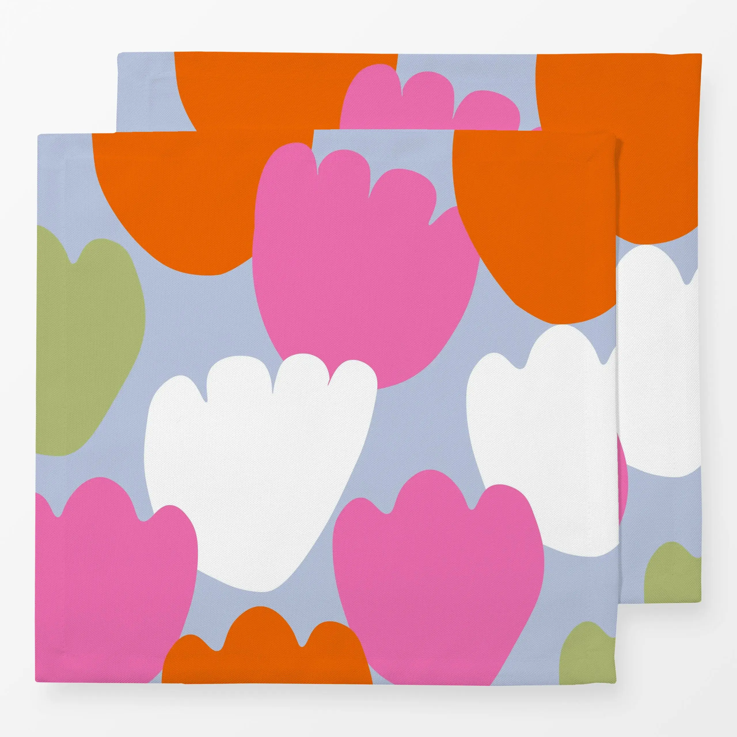 Servietten Große Tulpen Bunt Auf blau - Blumen & Florales, Frühling, Ostern - von „Alisa Knöß"; skandinavisch, Blumenmuster,...
