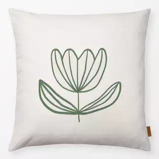 Kissen Streifen Blume grün