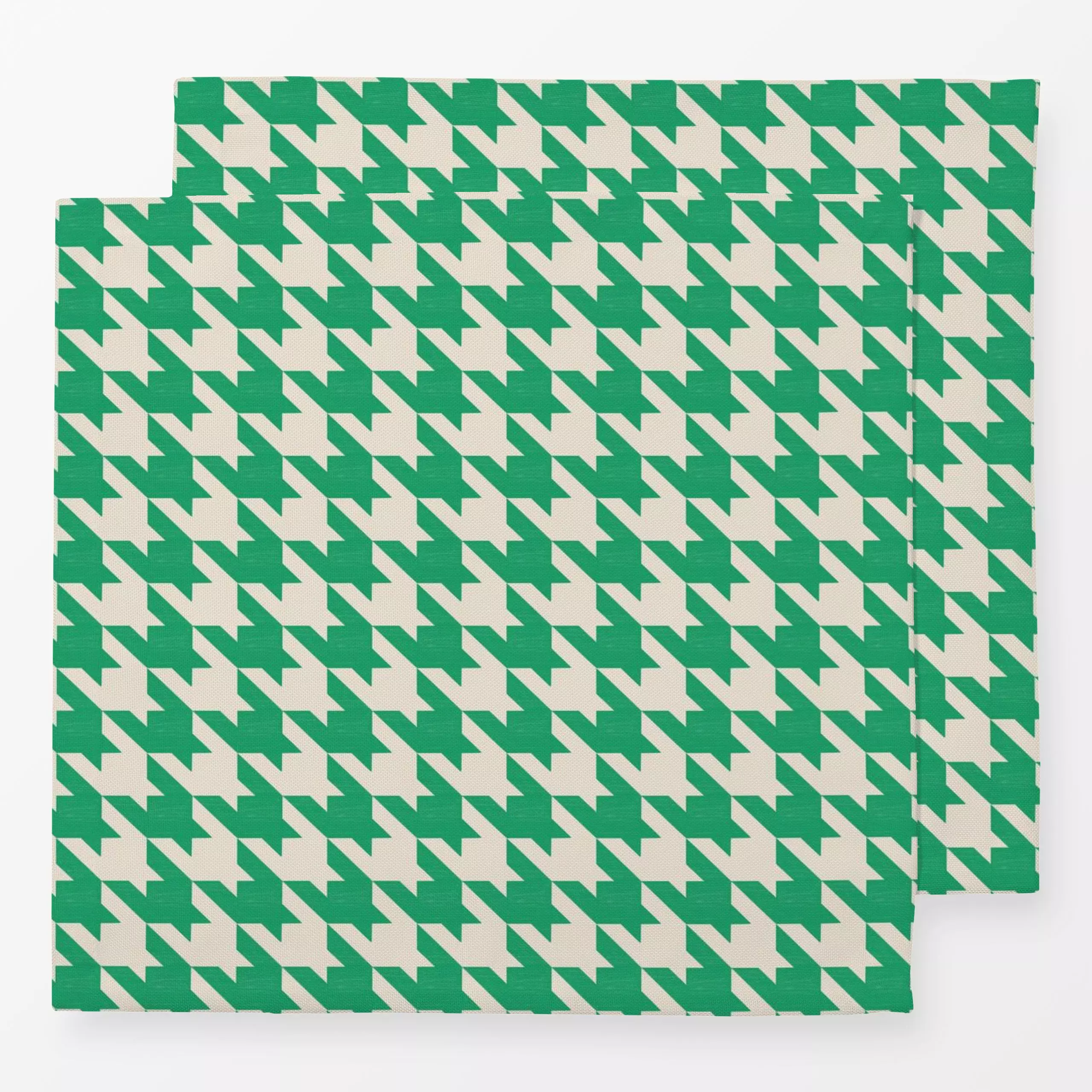 Servietten Hahnentritt Kunstgruen - Symbole & Muster, Retro & Vintage - von „Eda Şahin"; abstrakt, graphisch, Retro, Geometr...