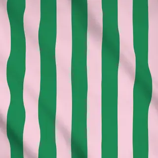 Meterware Streifen Grün Rosa