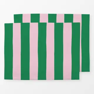 Tischset Streifen Grün Rosa