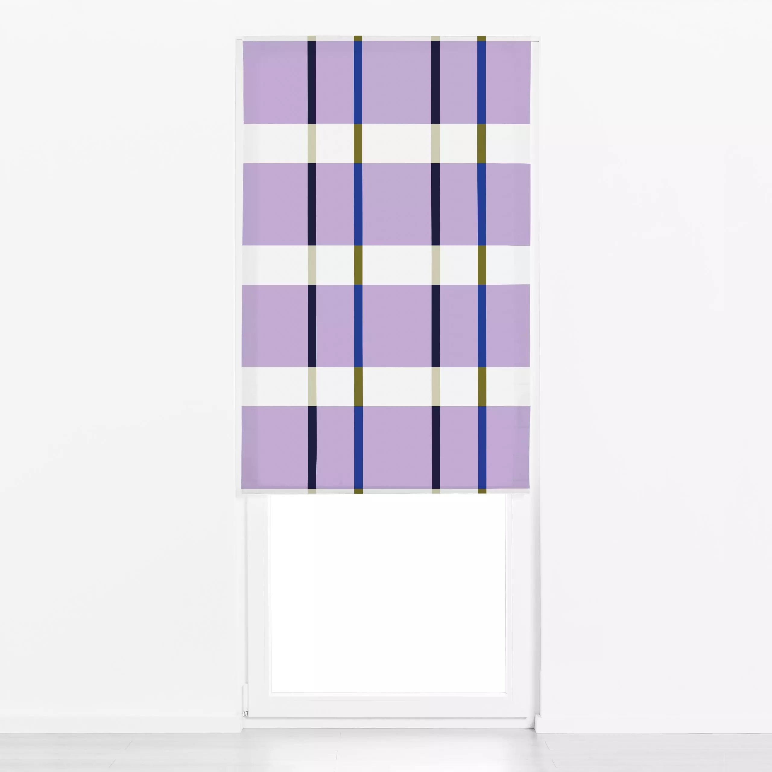 Raffrollo Geometric Summer 3 - Symbole & Muster - von „Mareike Böhmer"; Blaugrau, Streifen, Geometrisch, pink, kariert, grun...