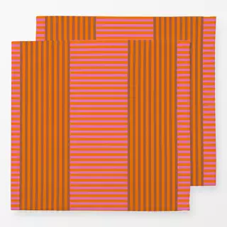 Servietten Streifen Pink Orange