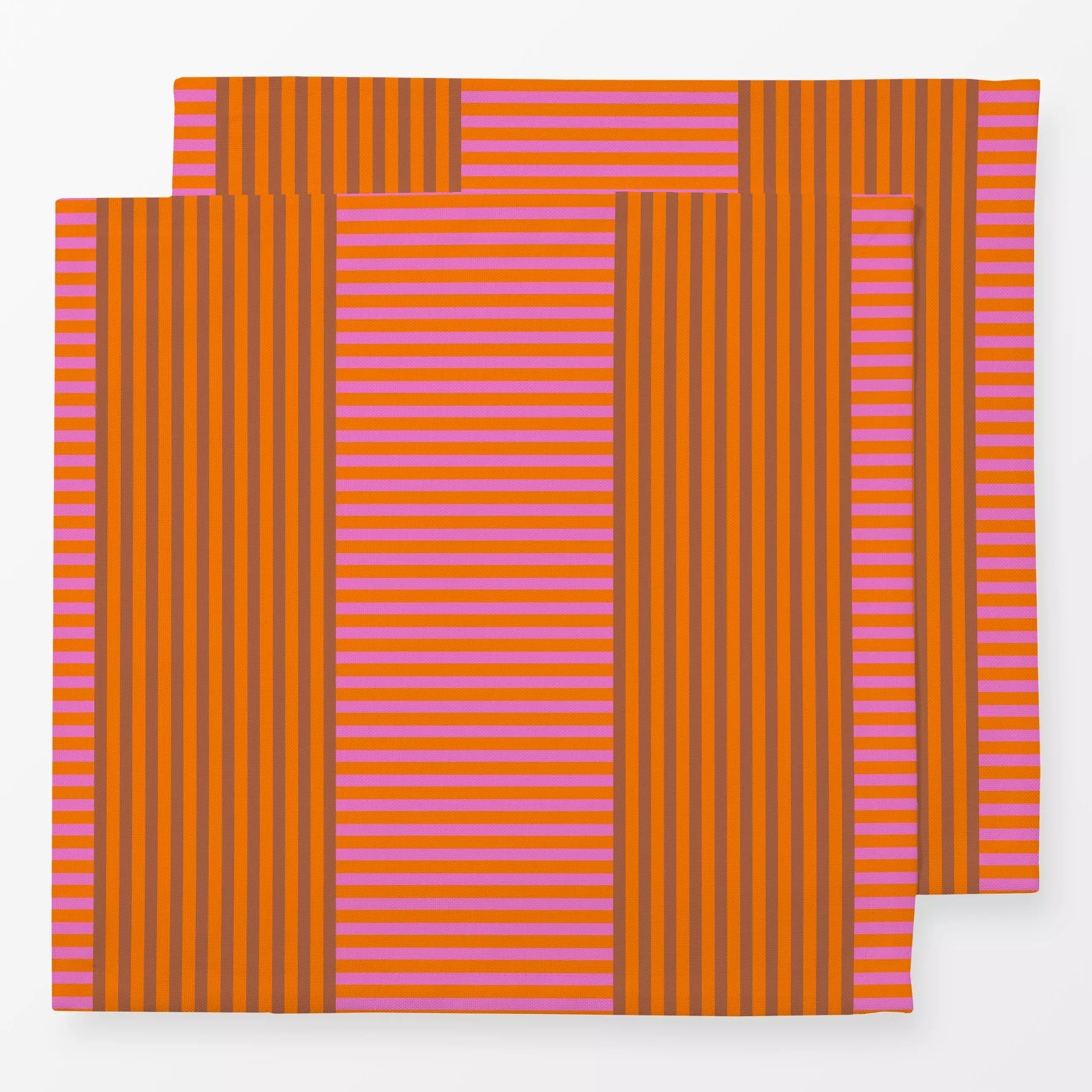 Servietten Streifen Pink Orange - Herbst, Symbole & Muster - von „Patries Elisabeth"; Streifen, herbstlich, Streifenmuster, ...
