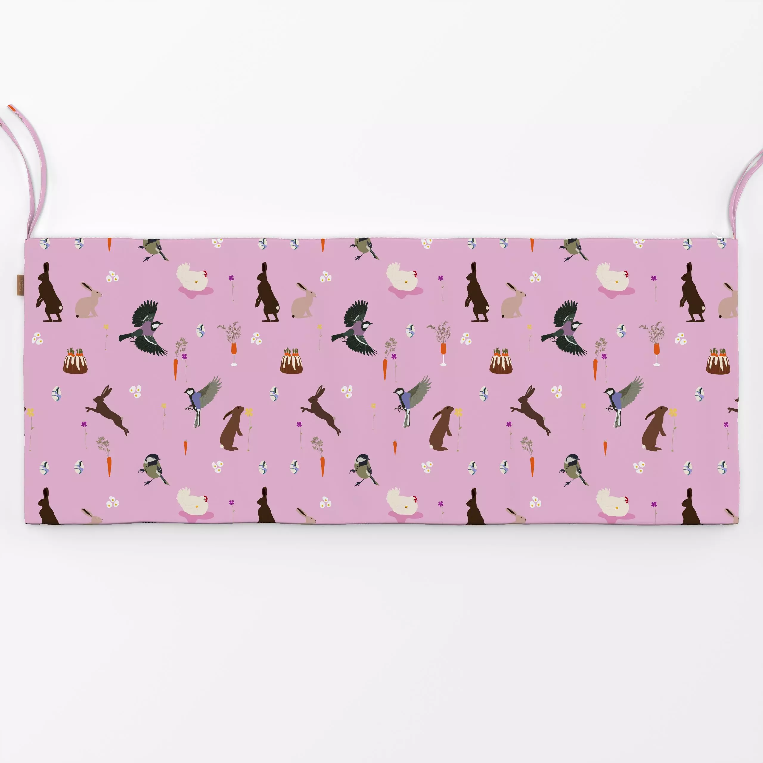 Bankauflage Ostern Pattern Pink - Blumen & Florales, Tiere, Pflanzen & Botanik - von „Sophie Augustin Illustration"; bunt