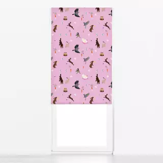 Raffrollo Ostern Pattern Pink