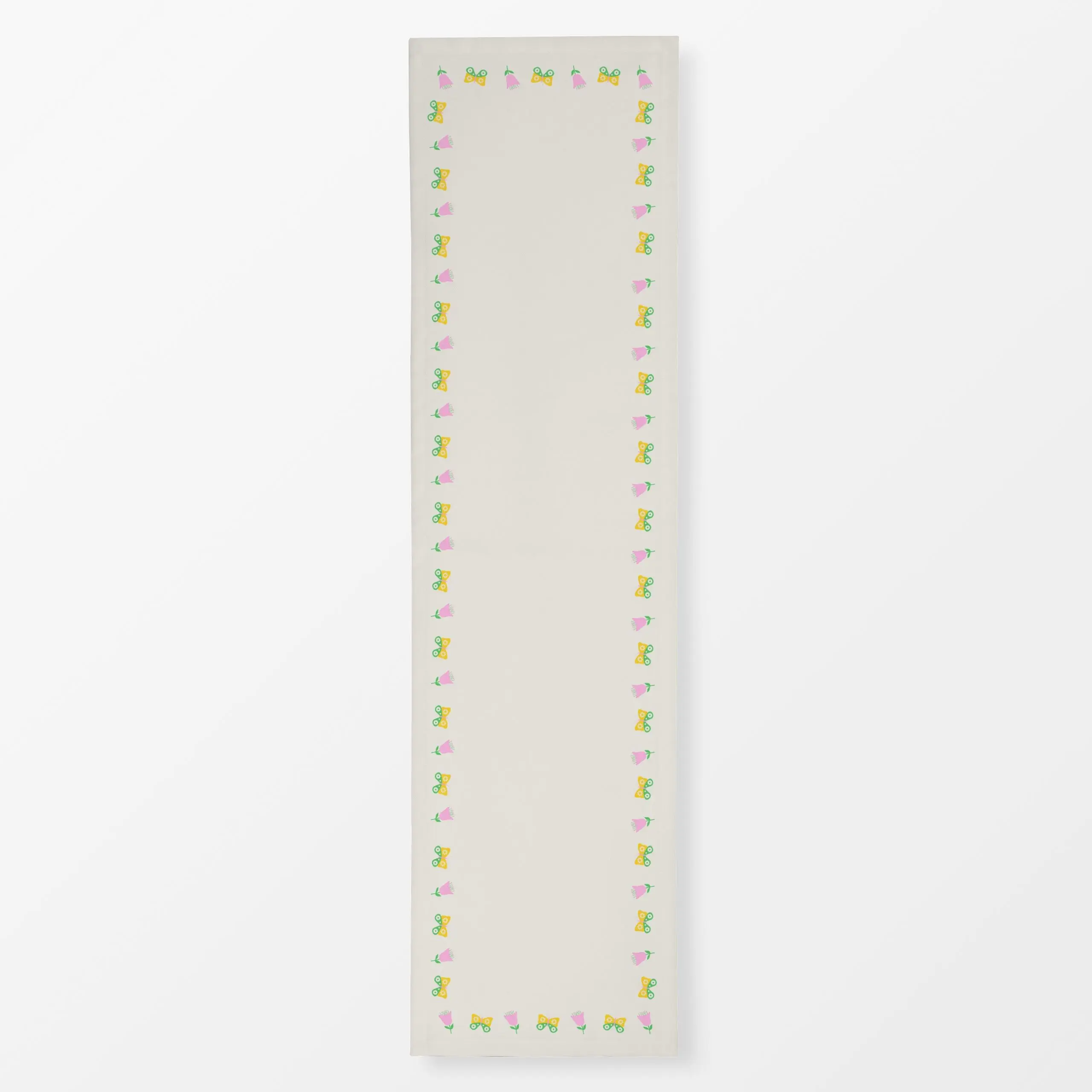 Tischläufer Blume Schmetterling gelb-grün - Frühling, Ostern - von „Kerstin Ax"; Blumen, Blüten, Minimalismus, Ostern, Schme...