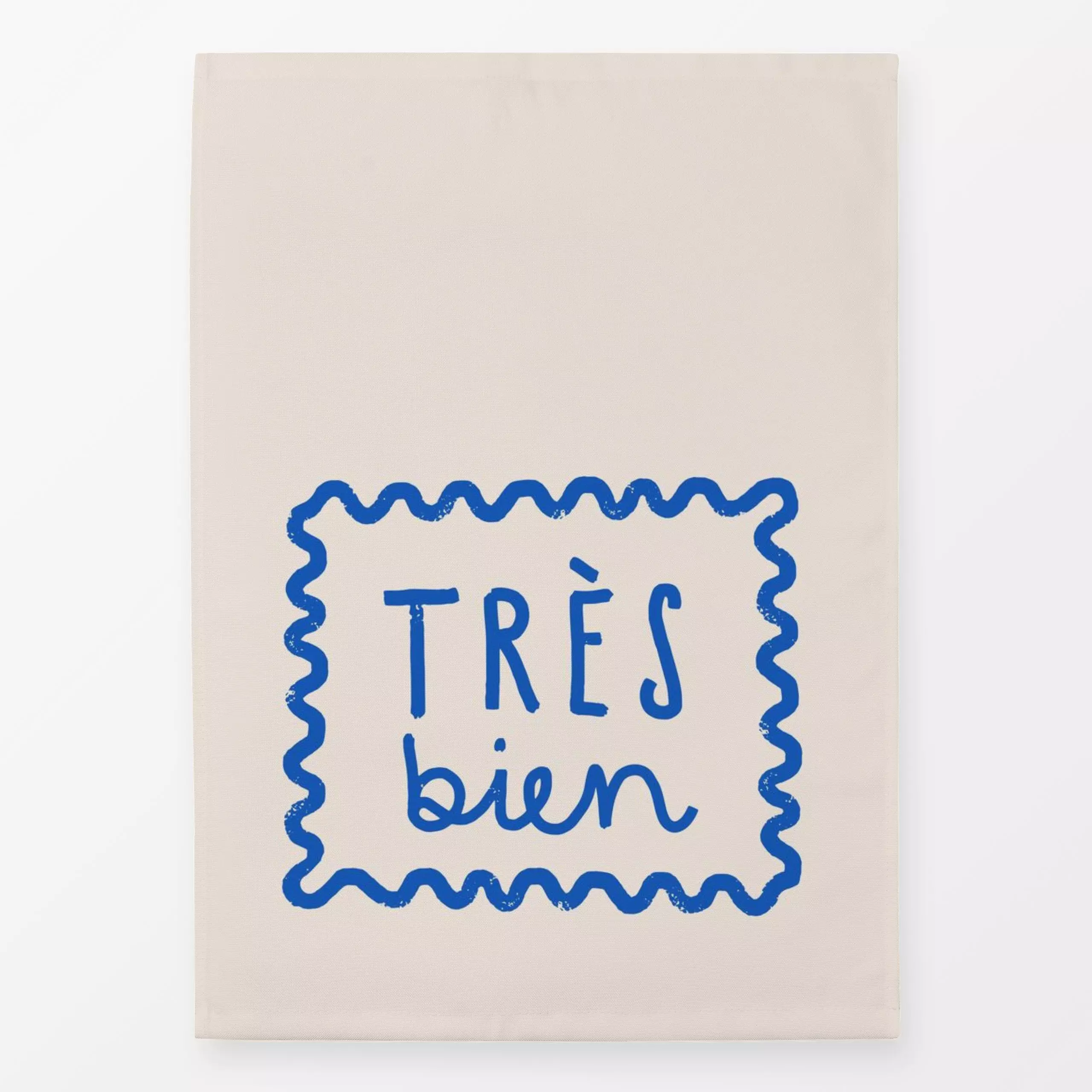 Geschirrtücher Tres bien - Sprüche & Schriftzüge - von „Kruth Design"; Garten, Meer, beige, Sommer, spruch, Spruchkissen, So...