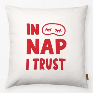Kissen In Nap I Trust Rot Beige
