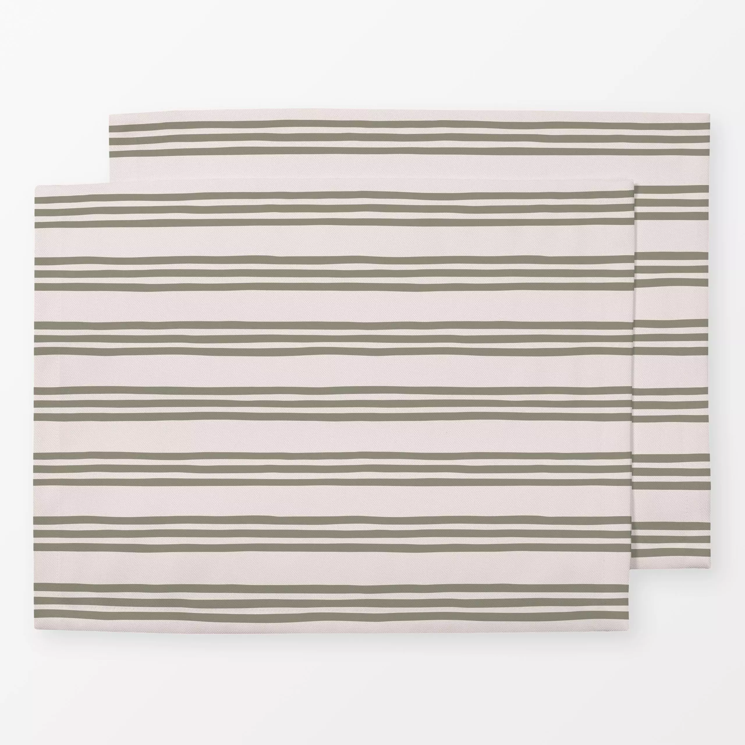 Tischset Streifen Grün Beige - Herbst, Symbole & Muster - von „Kathrin Woo"; Streifen, modern, Herbstdeko, stripes, herbstli...