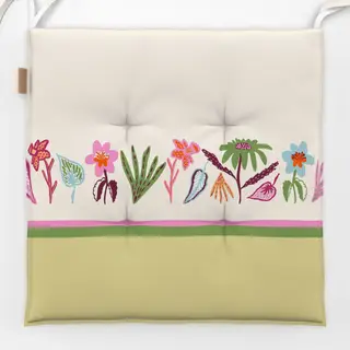 Sitzkissen Blumenstreifen Grün