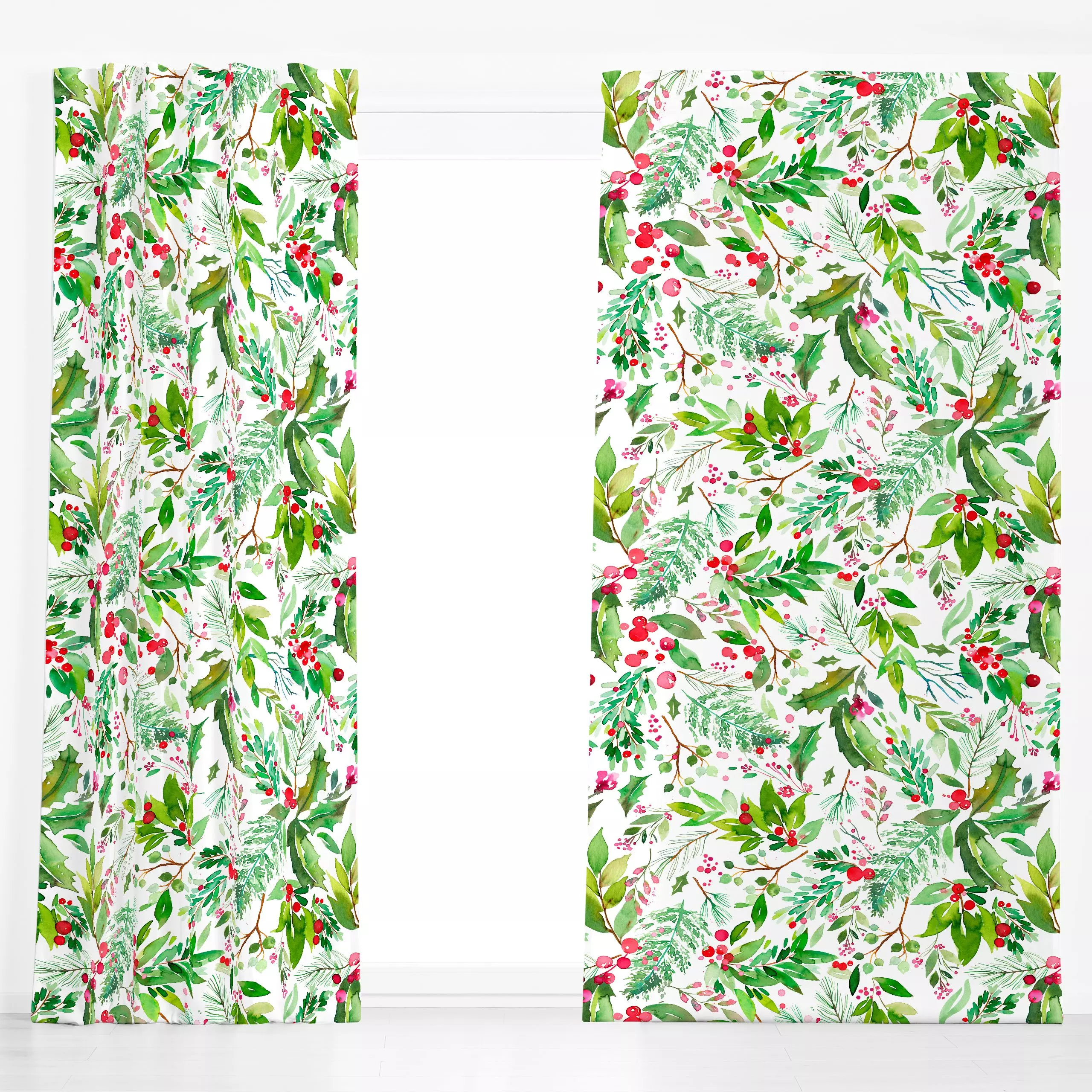 Dekovorhang Winter Christmas Nature - Weihnachten, Winter - von „Ninola Design "; Cozy, Weihnachten, Winter, Weihnachtsdeko,...