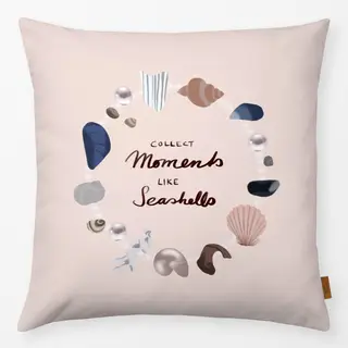 Kissen Muschel Kreis Typo Sand