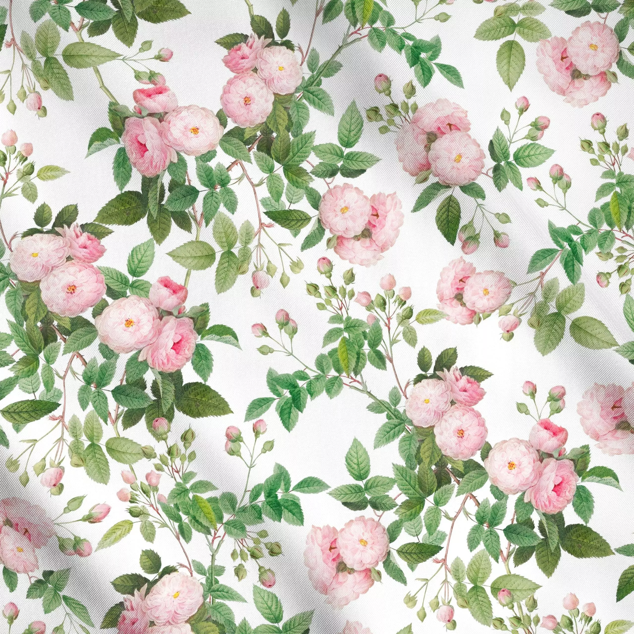 Meterware Redouté Rosen Garten 2 - Blumen & Florales, Retro & Vintage - von „Uta Naumann"; Muster, Blumen, Rosen, Garten, Bo...