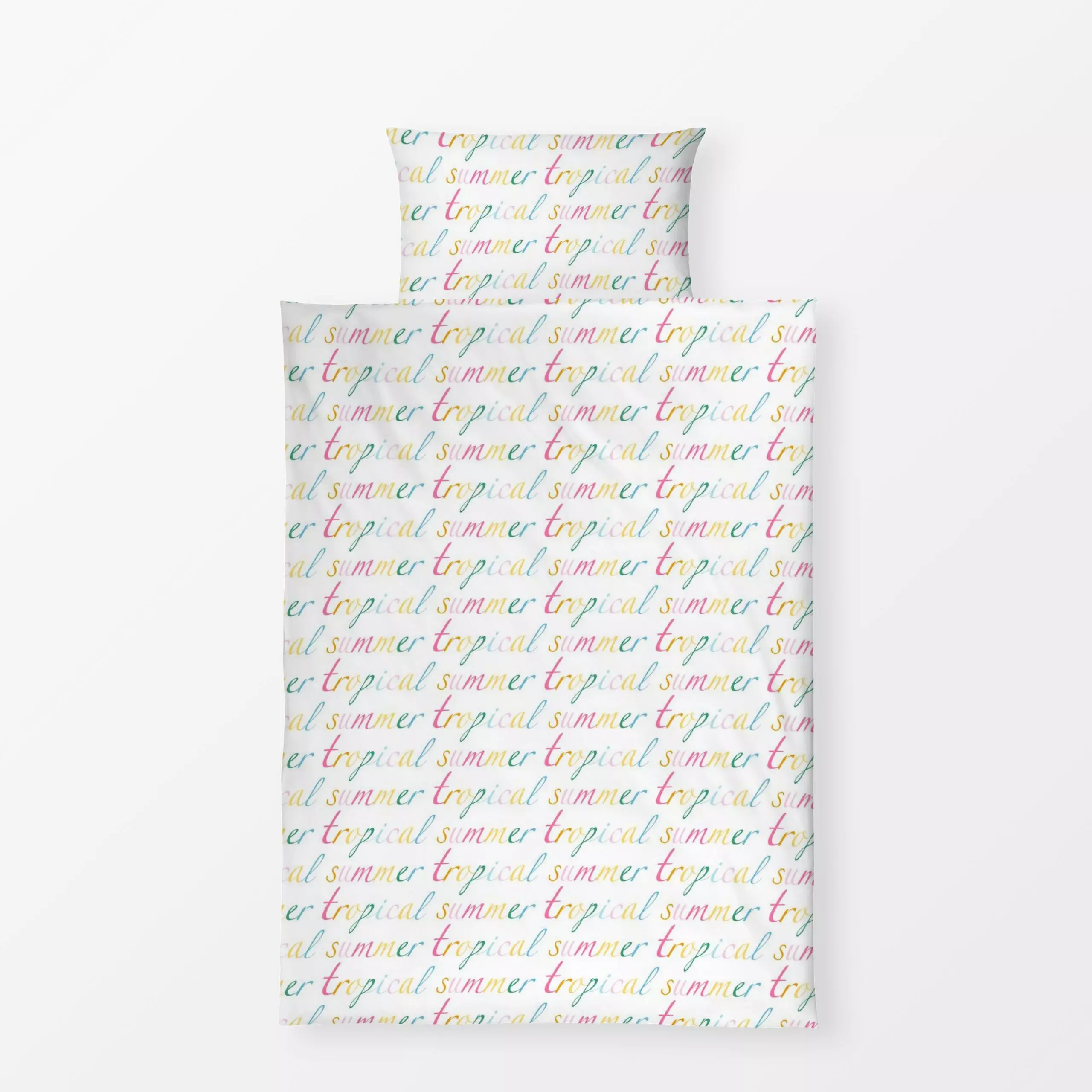 Bettwäsche Tropical Summer bunt - Sommer, Sprüche & Schriftzüge - von „Vivian Hasenclever"; Meer, Strand, tropisch, tropical...
