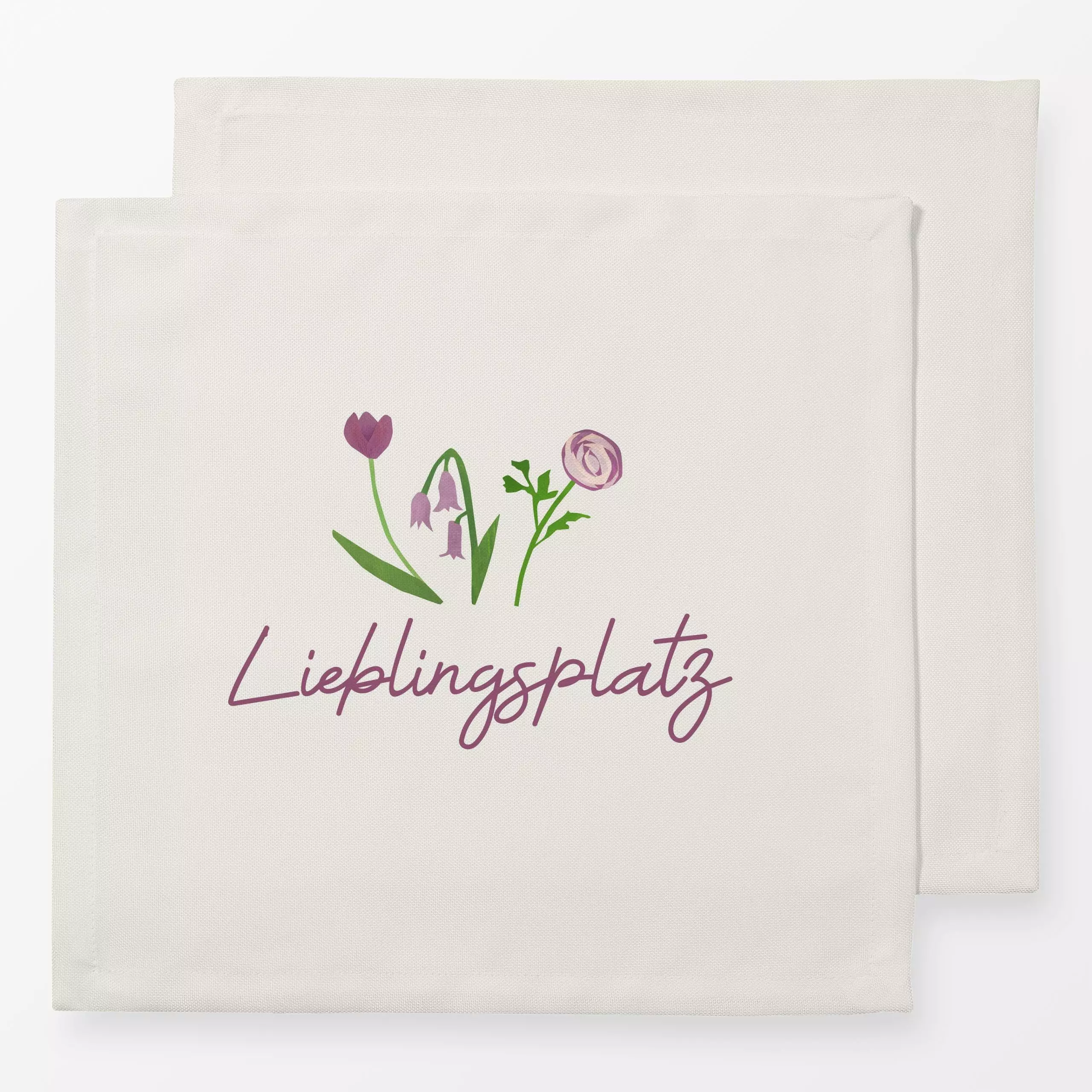 Servietten Lieblingsplatz - Blumen & Florales, Frühling, Pflanzen & Botanik - von „Kerstin Ax"; typografie, Lettering, Frueh...