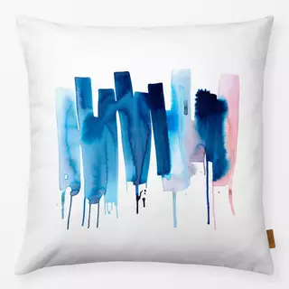 Kissen Nordic Watercolor Stripes Blue