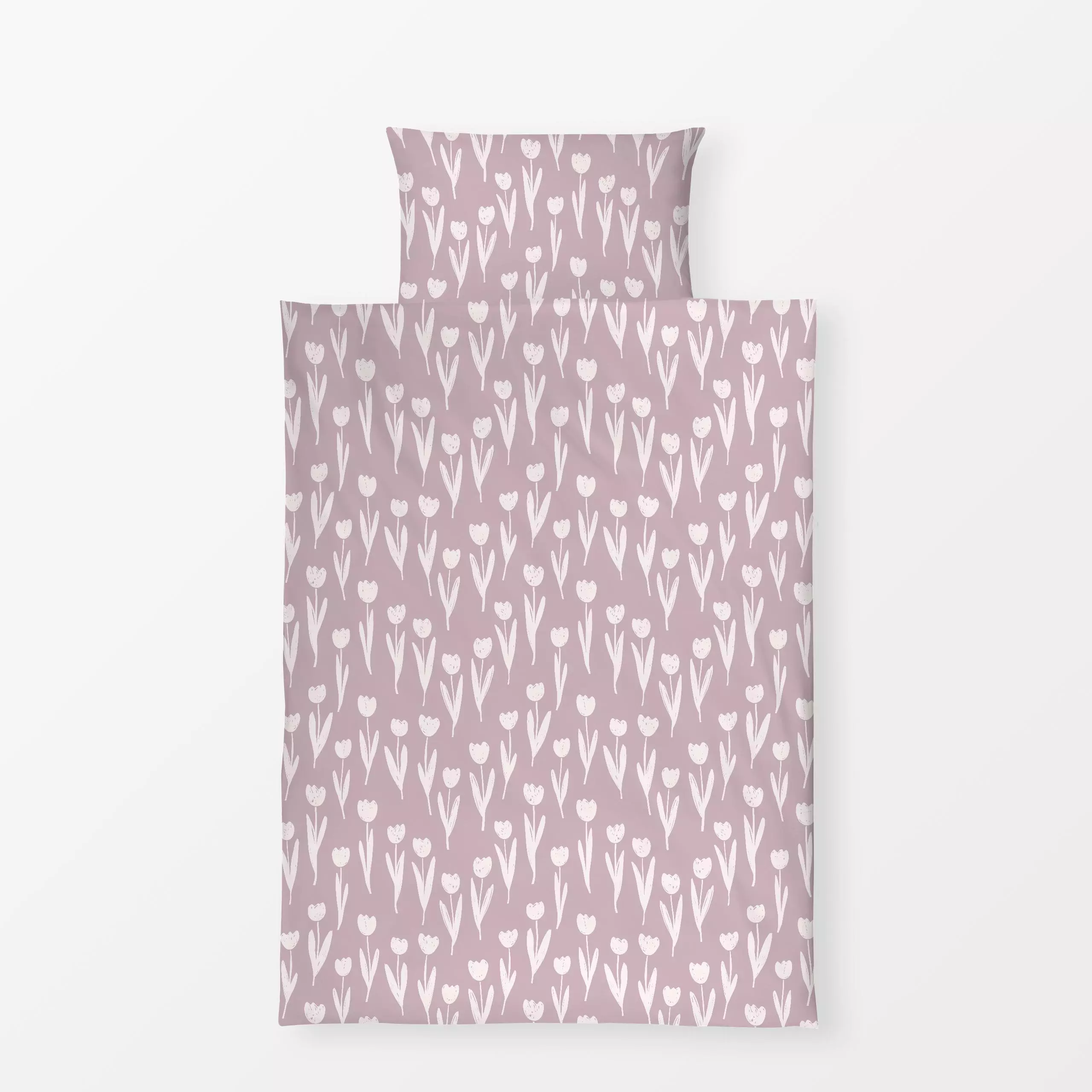 Bettwäsche Tulip Field altrosa - Blumen & Florales, Frühling - von „Kathrin Woo"; Muster, altrosa, Tulpen, Hygge, verspielt,...