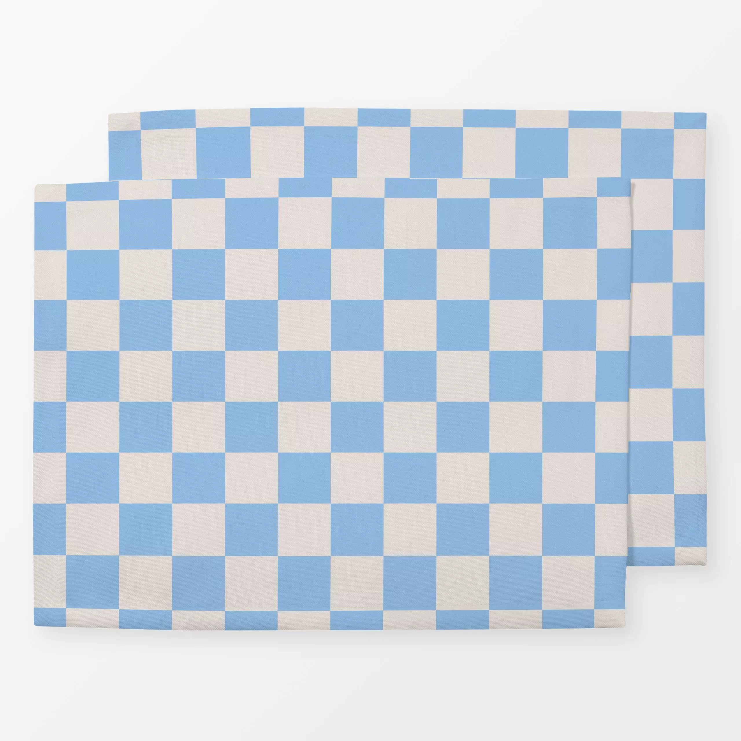Tischset Checks Babyblau - Symbole & Muster - von „textilwerk"; Illustration, skandinavisch, beige, minimalistisch, textilwe...