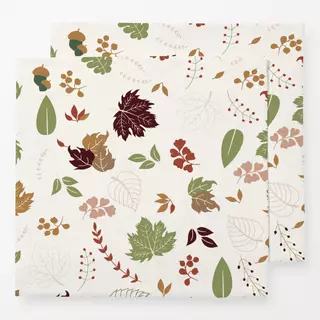 Servietten Autumn Leaves Light Background