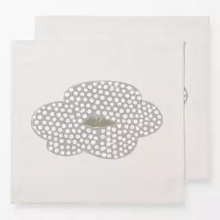 Servietten Punkte Blume grau