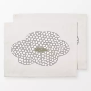 Tischset Punkte Blume grau