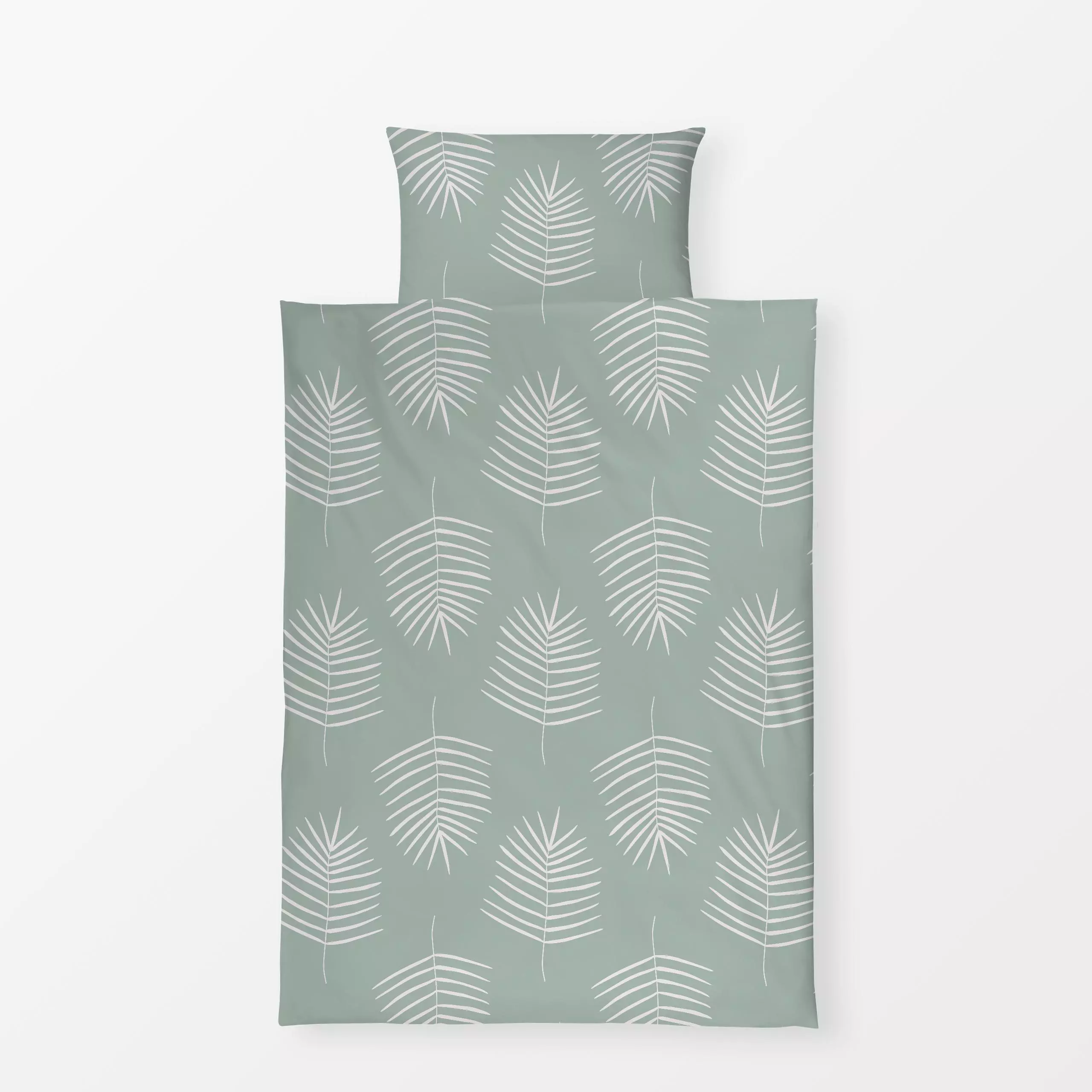 Bettwäsche Minimal Leaf naturals grün - Blumen & Florales, Symbole & Muster, Pflanzen & Botanik - von „Kathrin Woo"; Muster,...