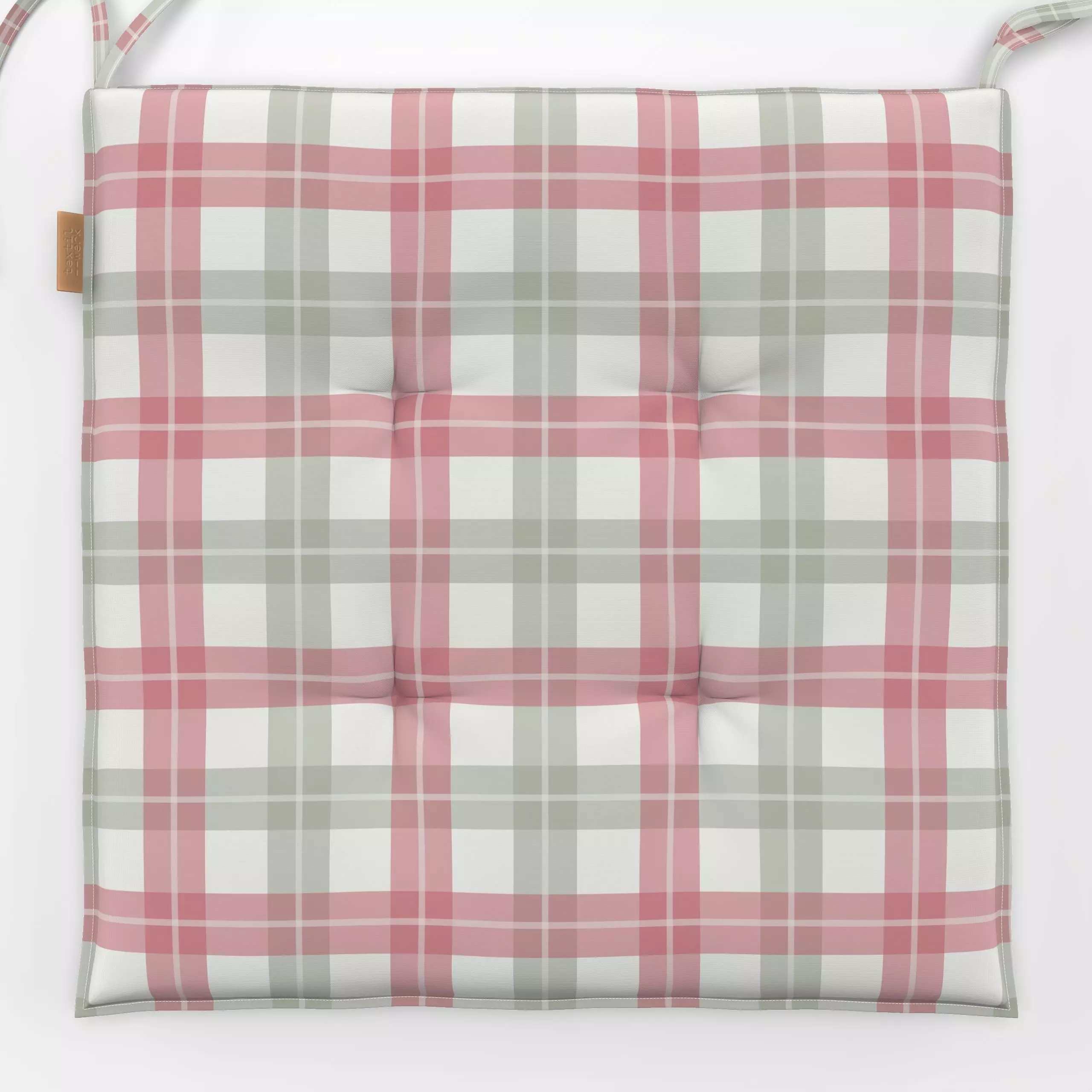 Sitzkissen Landhaus Plaid grün rosa - Symbole & Muster - von „Katrin Graff"; Obst, Apfel, Karo, Herbstdeko, kariert, Picknic...