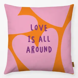 Kissen Love is around - orange pink