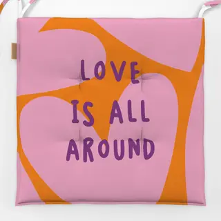 Sitzkissen Love is around - orange pink